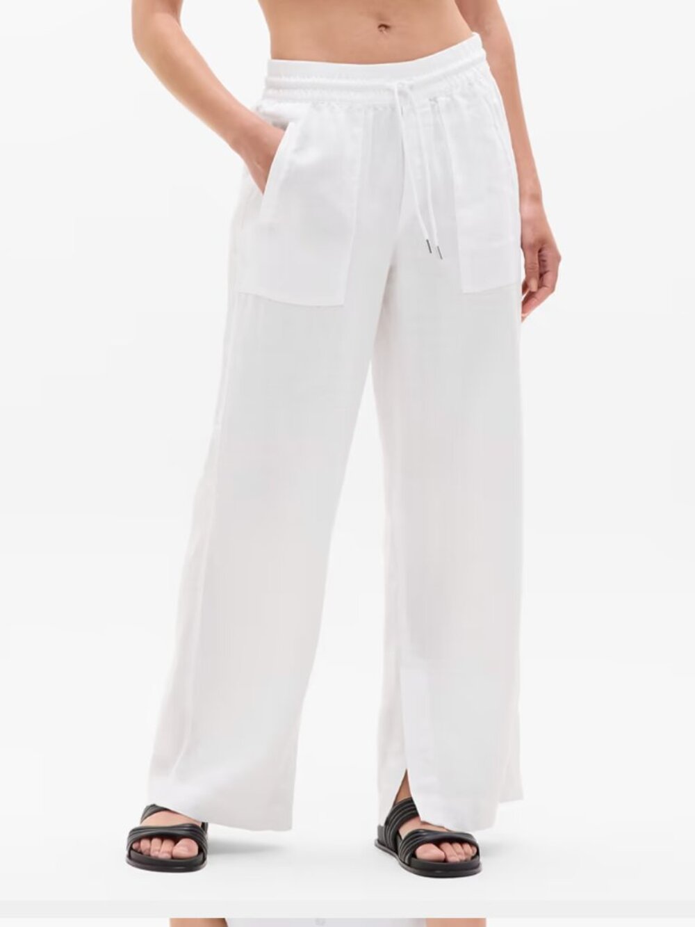 Athleta Linen High Rise Wide Leg Pant